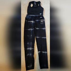 Black and Tie-Dye Athletic Set